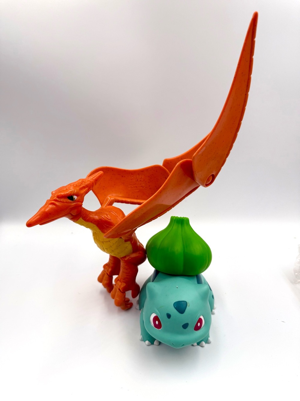 Fisher-Price Orange Pterodactyl and Green Bulbasaur-Style Figure Set